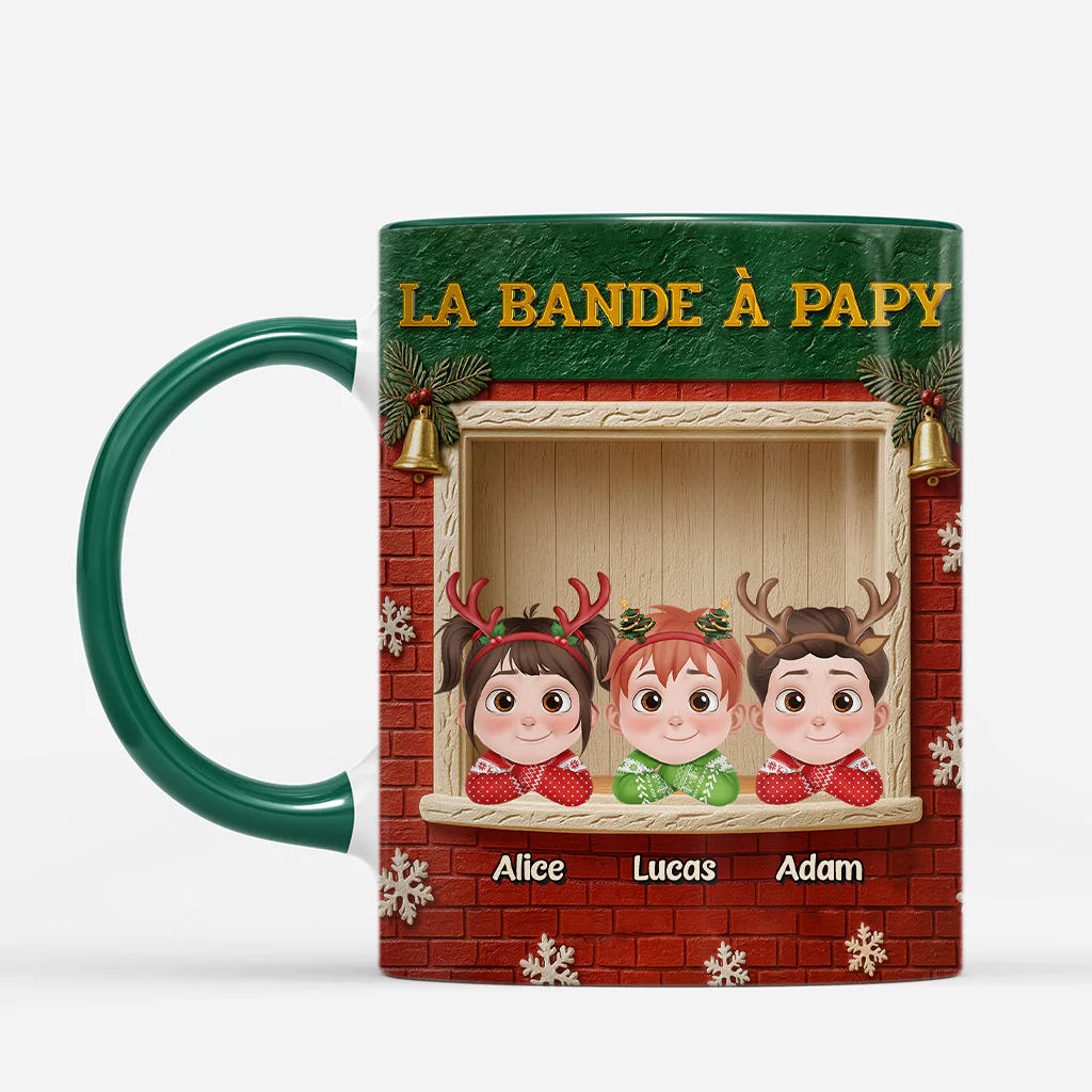 [Effet d'impression 3D] Mug De Noël Personnalisé - Bande À Mamie Papy - Image 2