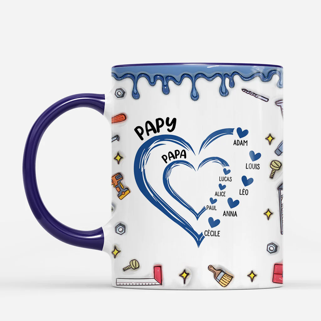 [Effet d'impression 3D] Mug De Noël Personnalisé - Cœur Rouge De Mamie Maman - Image 2