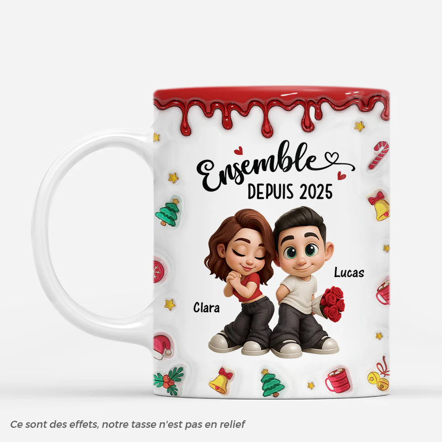 Tasse Duo Personnalisé Noël - Couple Toujours Ensemble