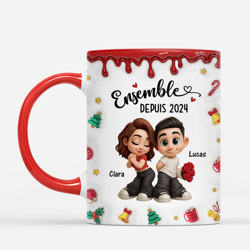 Tasse Duo Personnalisé Noël - Couple Toujours Ensemble - Image 2
