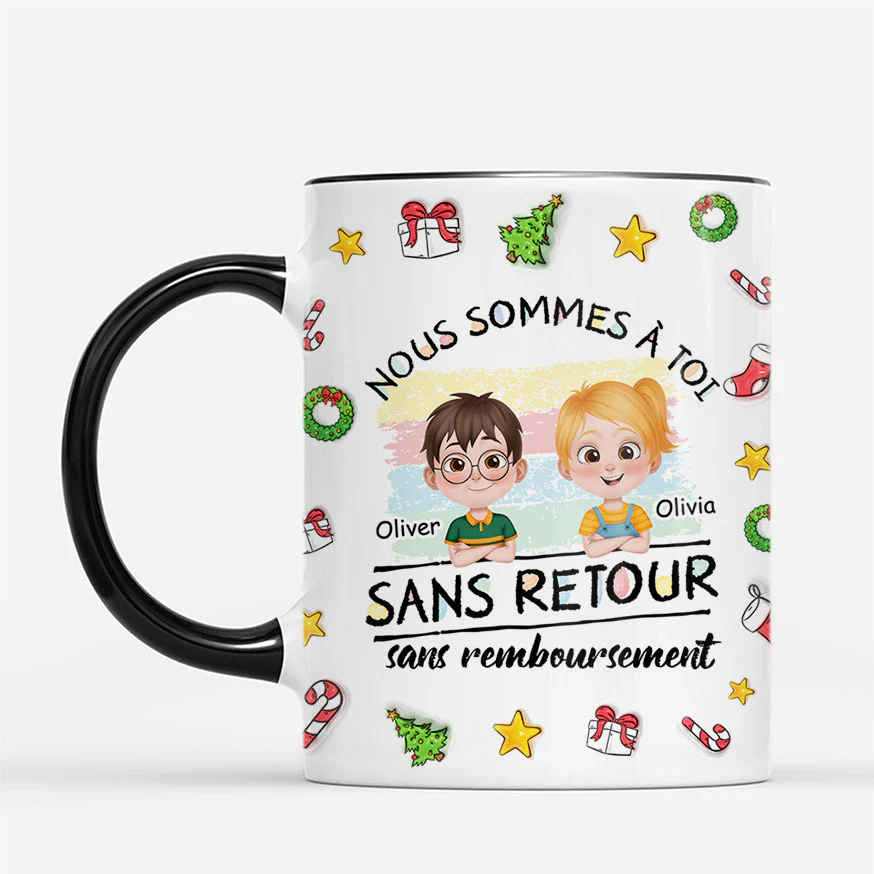 [Effet d'impression 3D] Mug De Noël Personnalisé - Les Enfants Sont À Maman Papa - Image 2