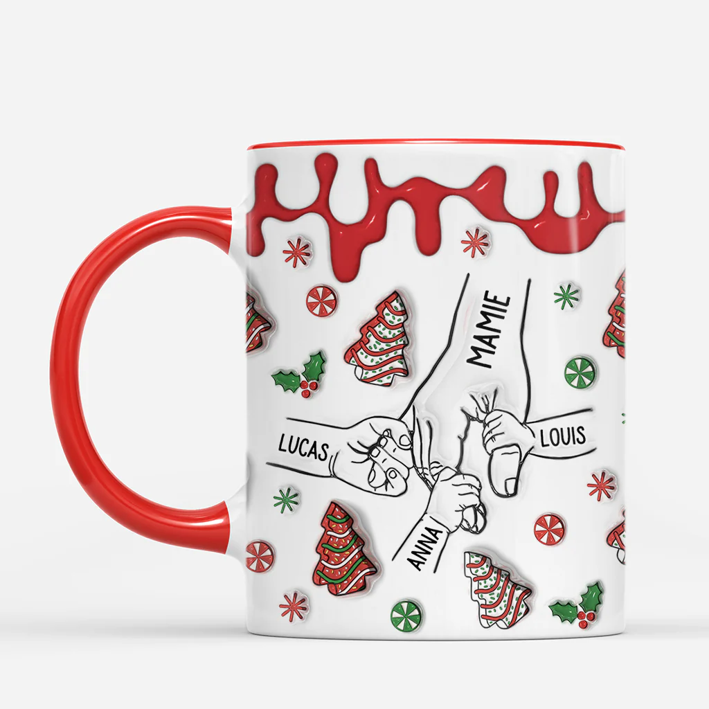 [Effet d'impression 3D] Mug De Noël Personnalisé - Mamie Maman Avec Ses Petits - Image 2