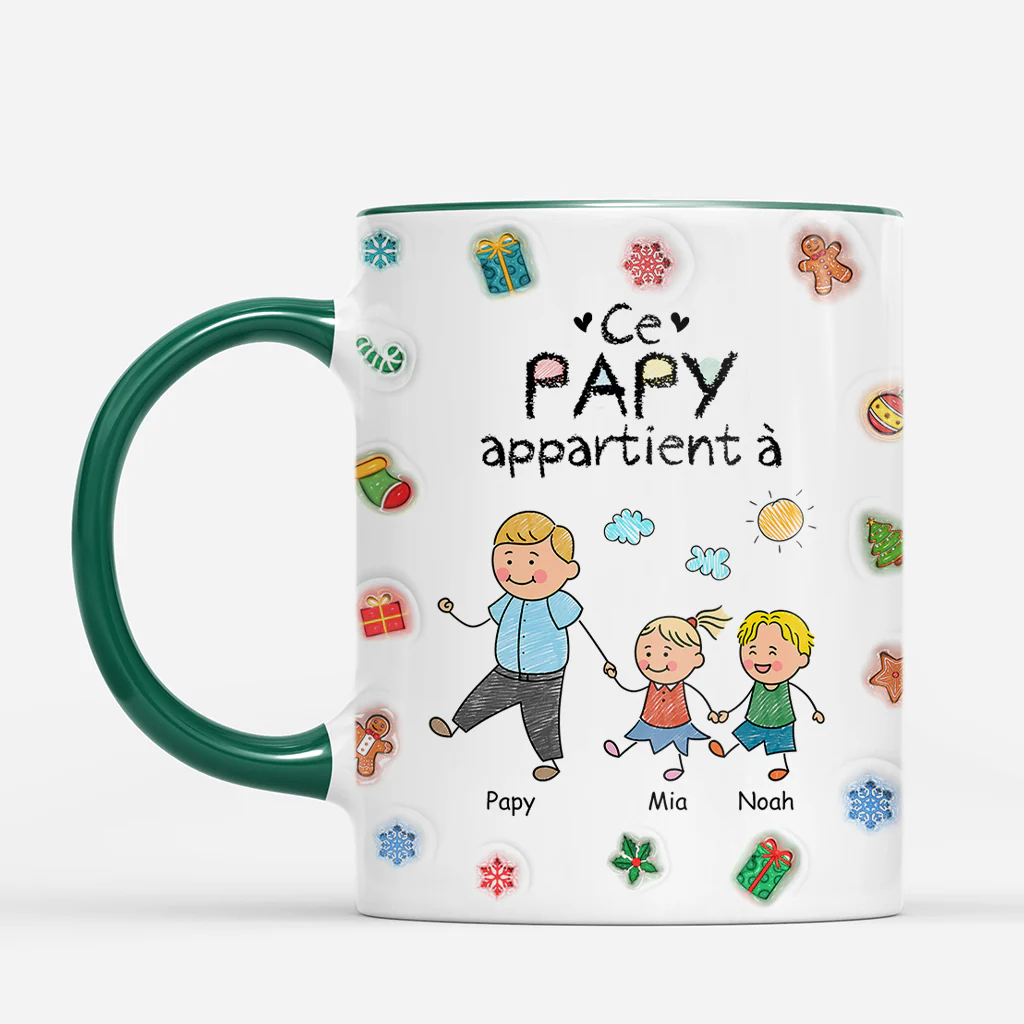 [Effet d'impression 3D] Mug De Noël Personnalisé - Papy Mamie Appartient À - Image 2