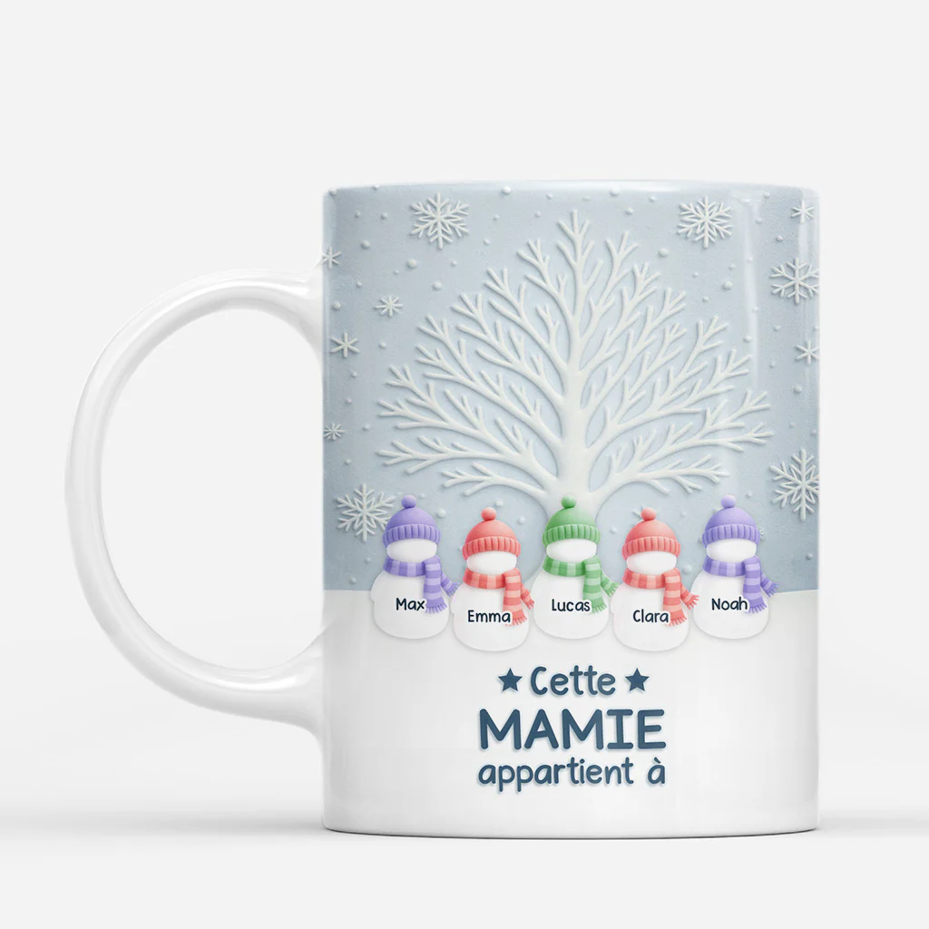 [Effet d'impression 3D] Mug De Noël Personnalisé - Papy Mamie Appartient À Verre De Mer