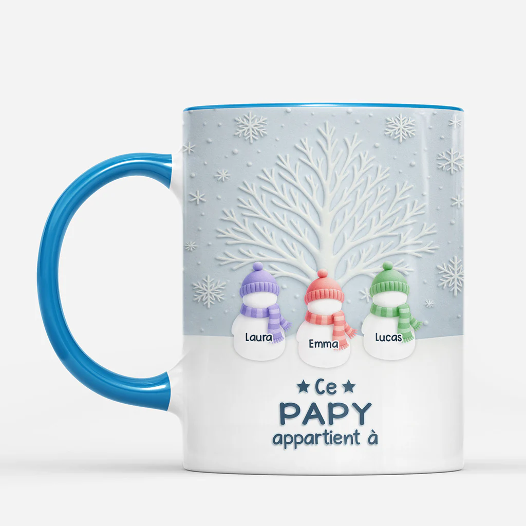 [Effet d'impression 3D] Mug De Noël Personnalisé - Papy Mamie Appartient À Verre De Mer - Image 2