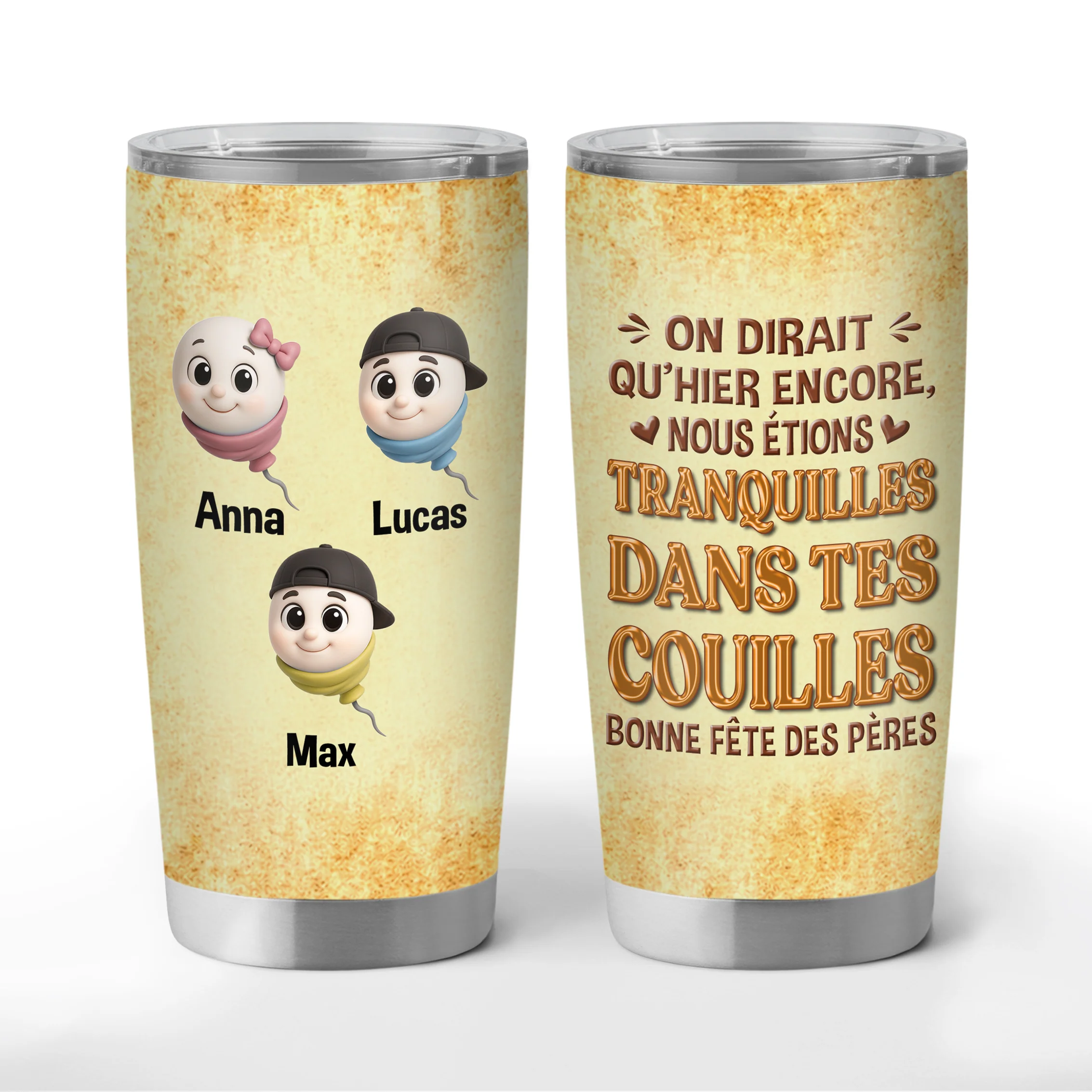 [Effet d'impression 3D] Mug Isotherme À Personnaliser Drôle 590ml - Cadeau Maman Papa Humour Bonne Fête