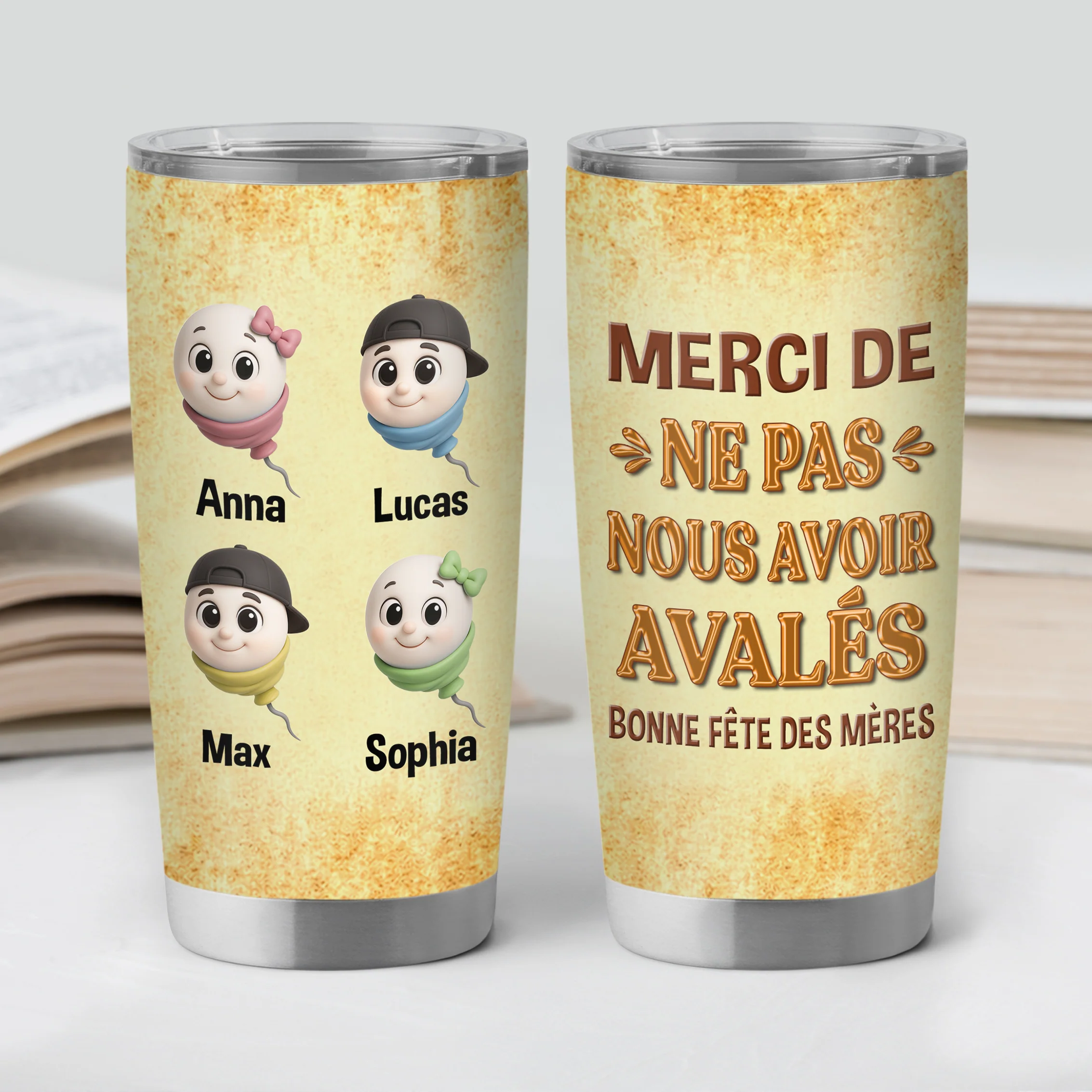 [Effet d'impression 3D] Mug Isotherme À Personnaliser Drôle 590ml - Cadeau Maman Papa Humour Bonne Fête - Image 2