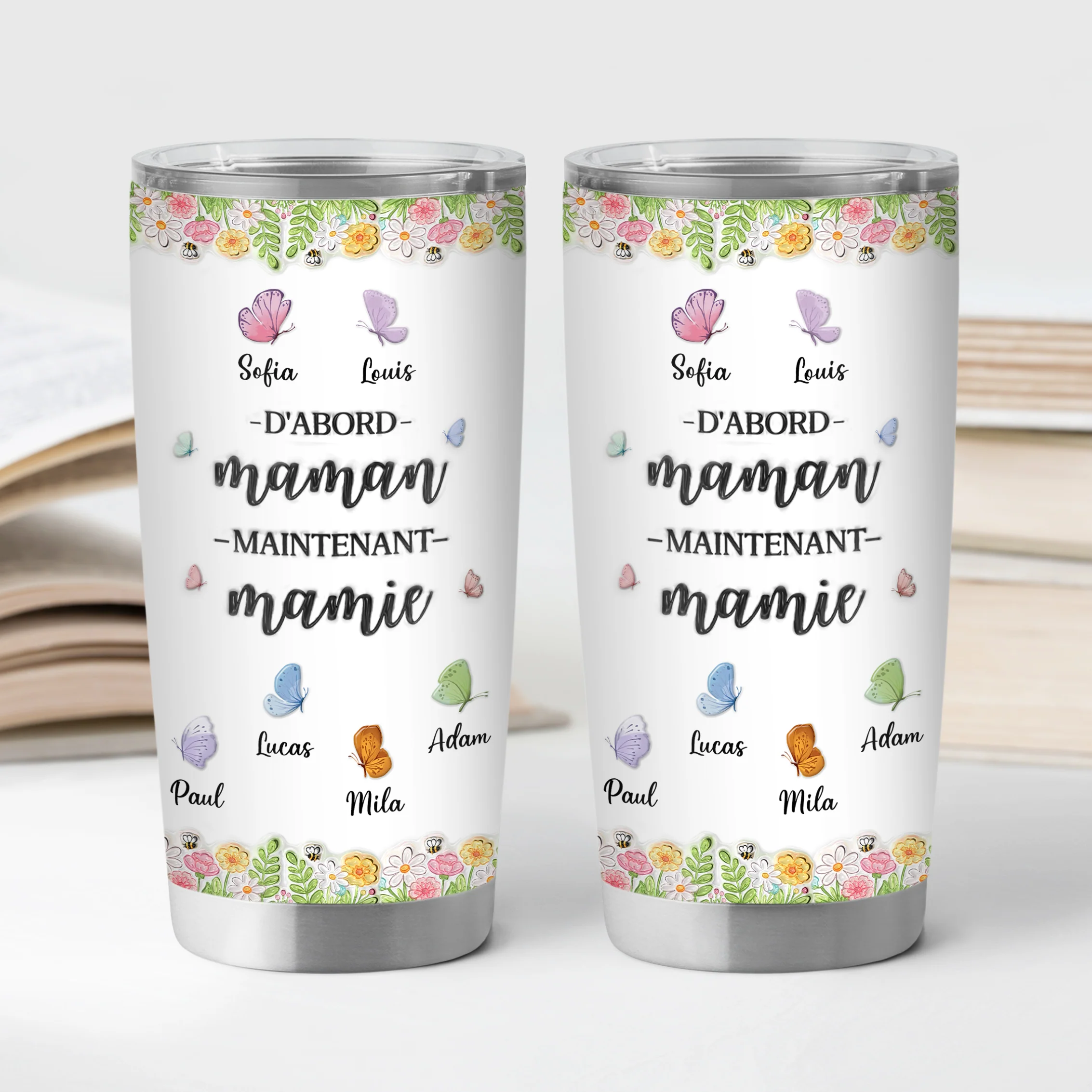 [Effet d'impression 3D] Mug Isotherme Personnalisé 590ml Avec Dessin - D'abord Maman Ensuite Mamie - Image 2