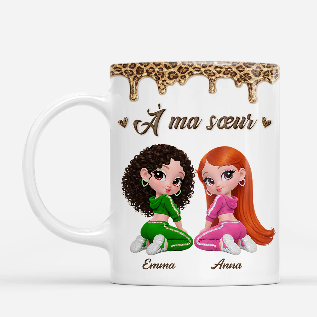 [Effet d'impression 3D] Mug Meilleure Amie Personnalisé - Pour Toi Je Frapperais - Image 2