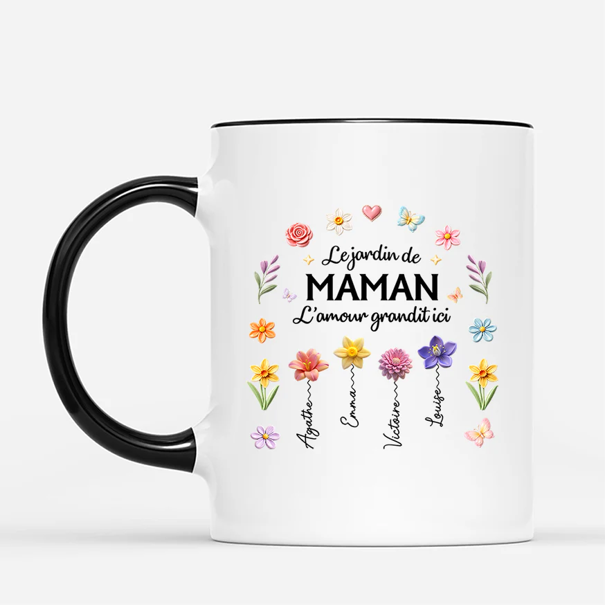 [Effet d'Impression 3D]Mug Fête des Mères Personnalisable - Le Jardin De Maman / Mamie - Image 2