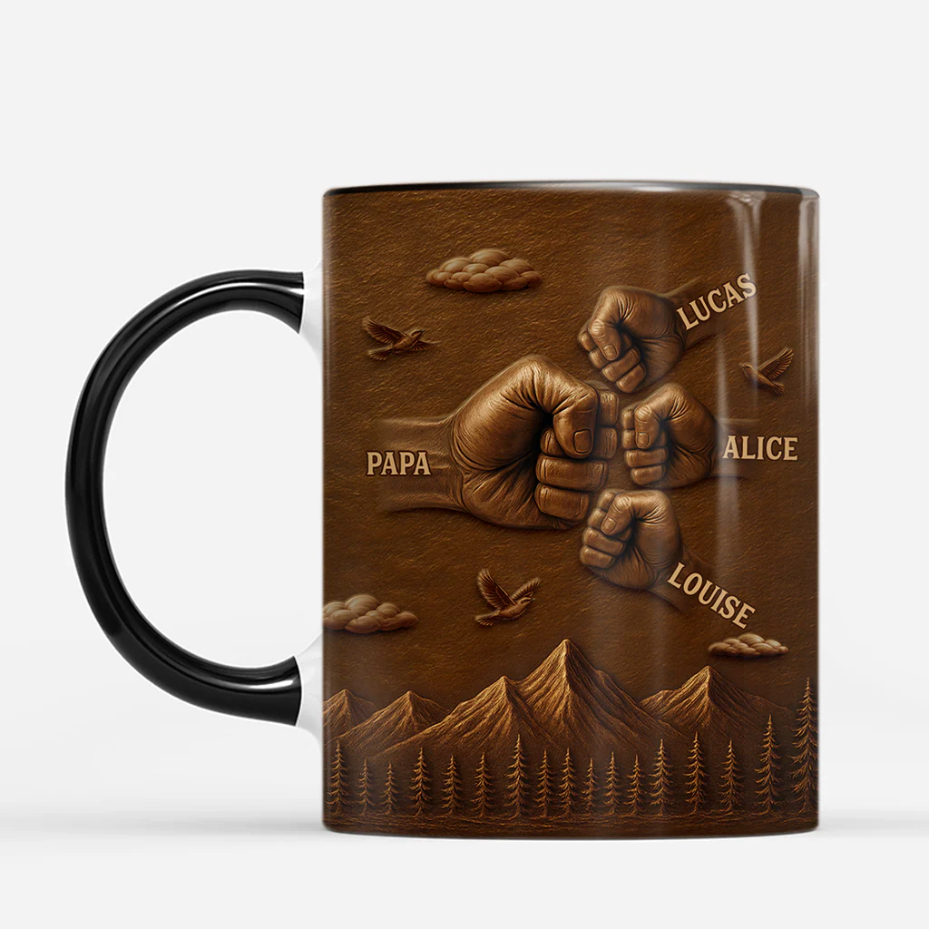 [Effet d'impression 3D] Mug Personnalisable - Papy Papa Et Enfant - Image 2