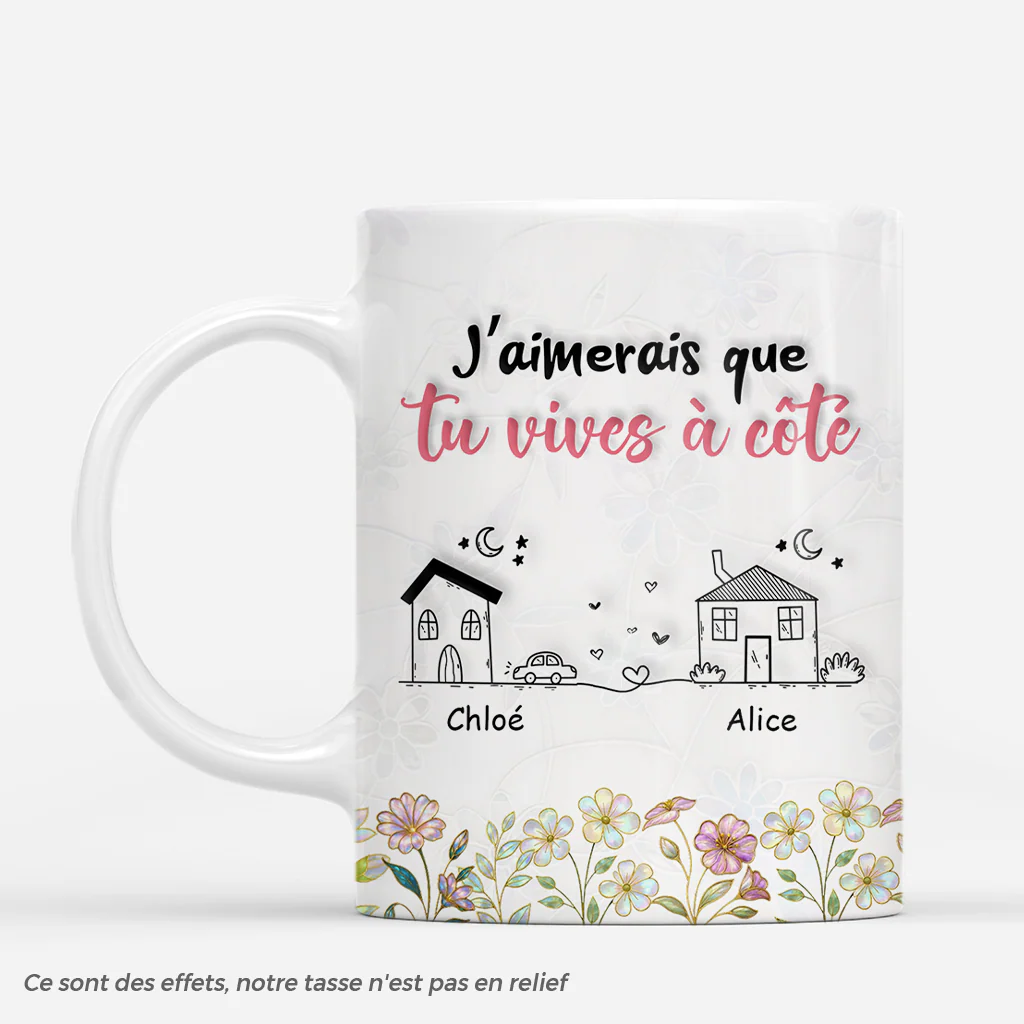 [Effet d'impression 3D] Mug Personnalisé Amis - À Côté