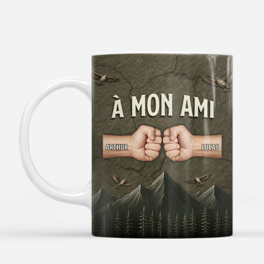 [Effet d'impression 3D] Mug Frère Un Jour Frère Toujours - Cadeau Personnalisé Homme - Image 2