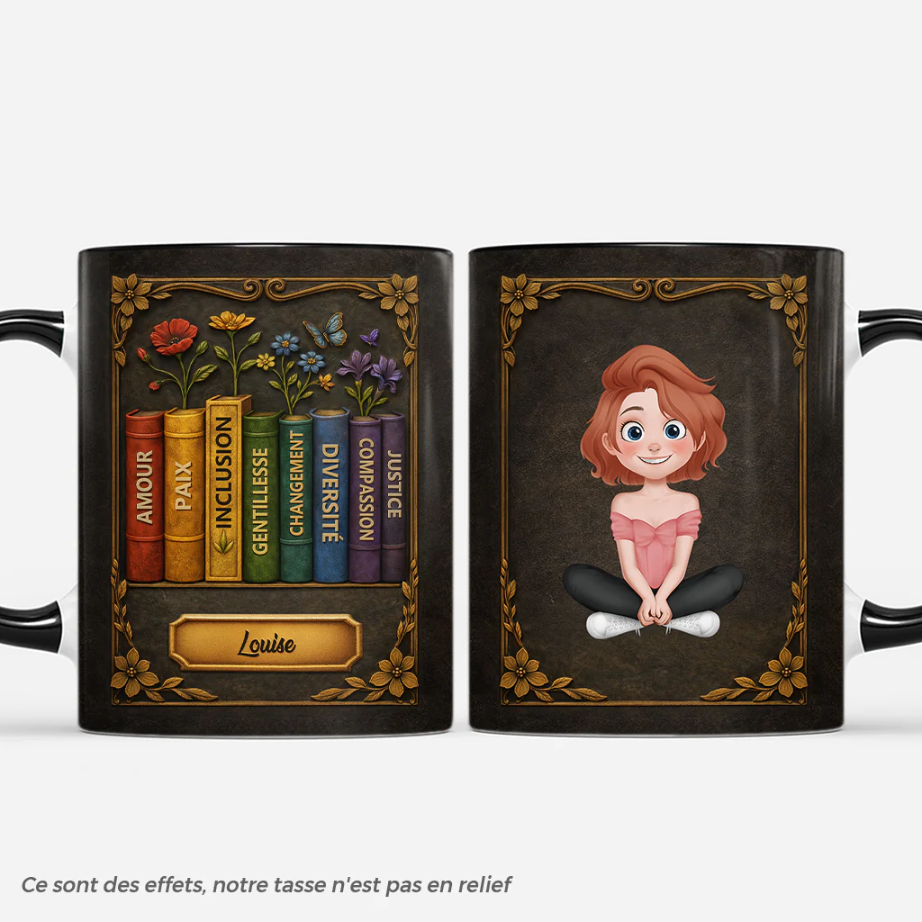 [Effet d'impression 3D] Mug Personnalisé - Amour Paix Gentillesse