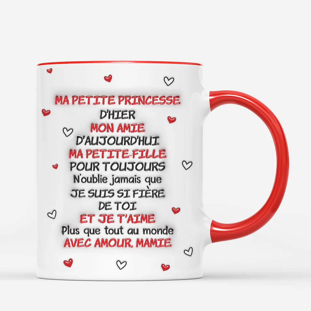 Mug Personnalisé Effet 3D - Avec Amour De Mamie Papy - Image 3