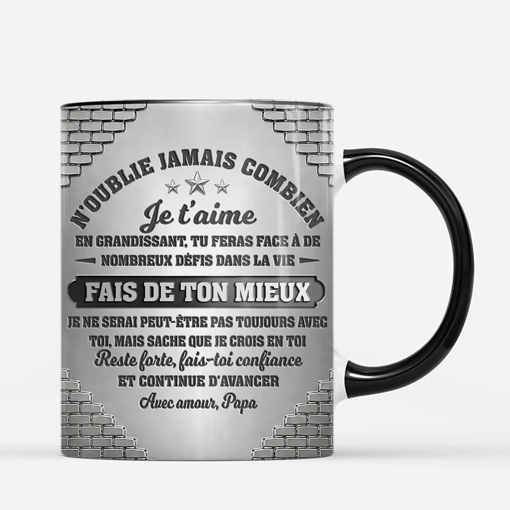 [Effet d'Impression 3D] Mug Personnalisé Avec Prénom - À Mon Fils/Petit-fils/Fille/Petite-fille Je Crois En Toi - Image 3