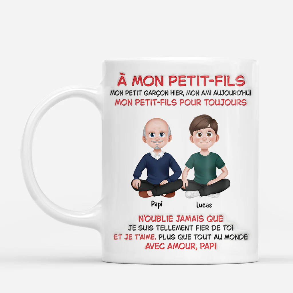 [Effet d'impression 3D] Mug Personnalisé Avec Prénom - Cadeau Papa Fils Fier De Toi - Image 2