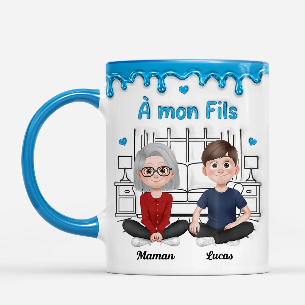 [Effet d'Impression 3D] Mug Personnalisé Avec Prénom - Ma Fille/Fils/Petite-fille/Petit-fils À Travers Mes Yeux - Image 2