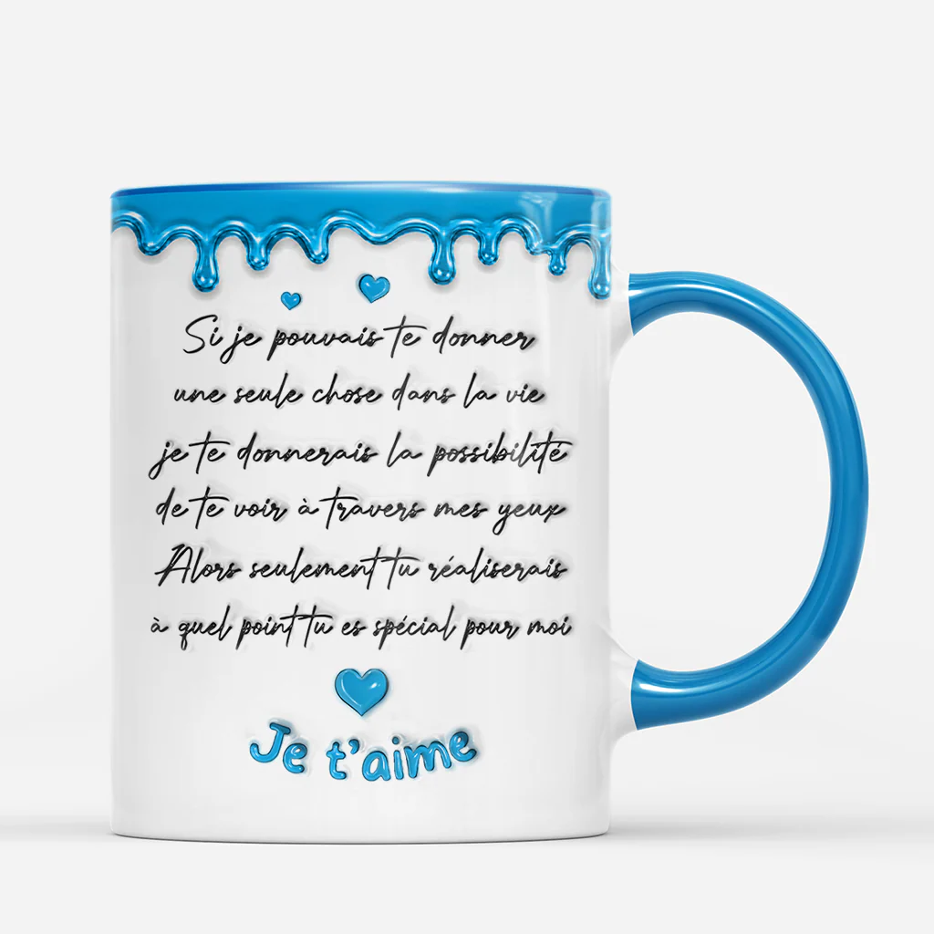 [Effet d'Impression 3D] Mug Personnalisé Avec Prénom - Ma Fille/Fils/Petite-fille/Petit-fils À Travers Mes Yeux - Image 3