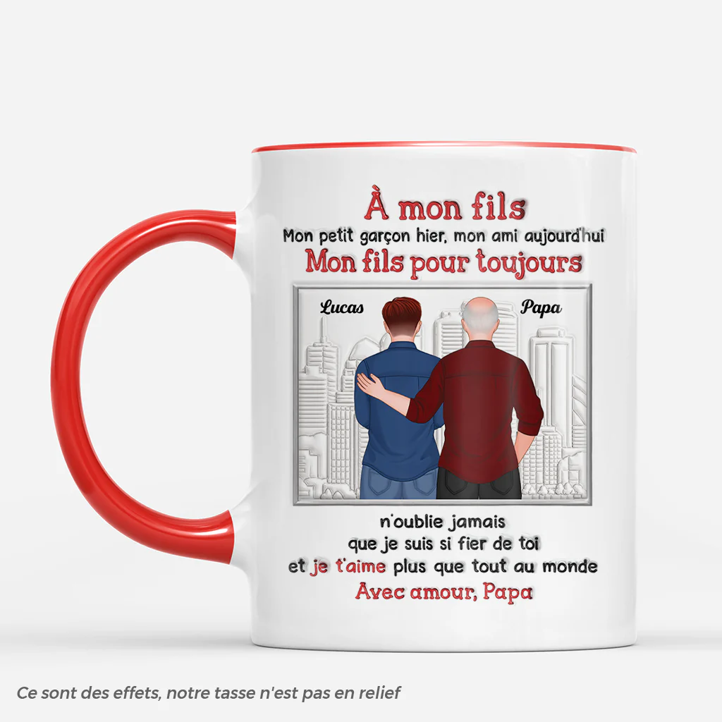 [Effet d'Impression 3D] Mug Personnalisé Avec Prénom - Mon Petit Fils Ma Petite Fille