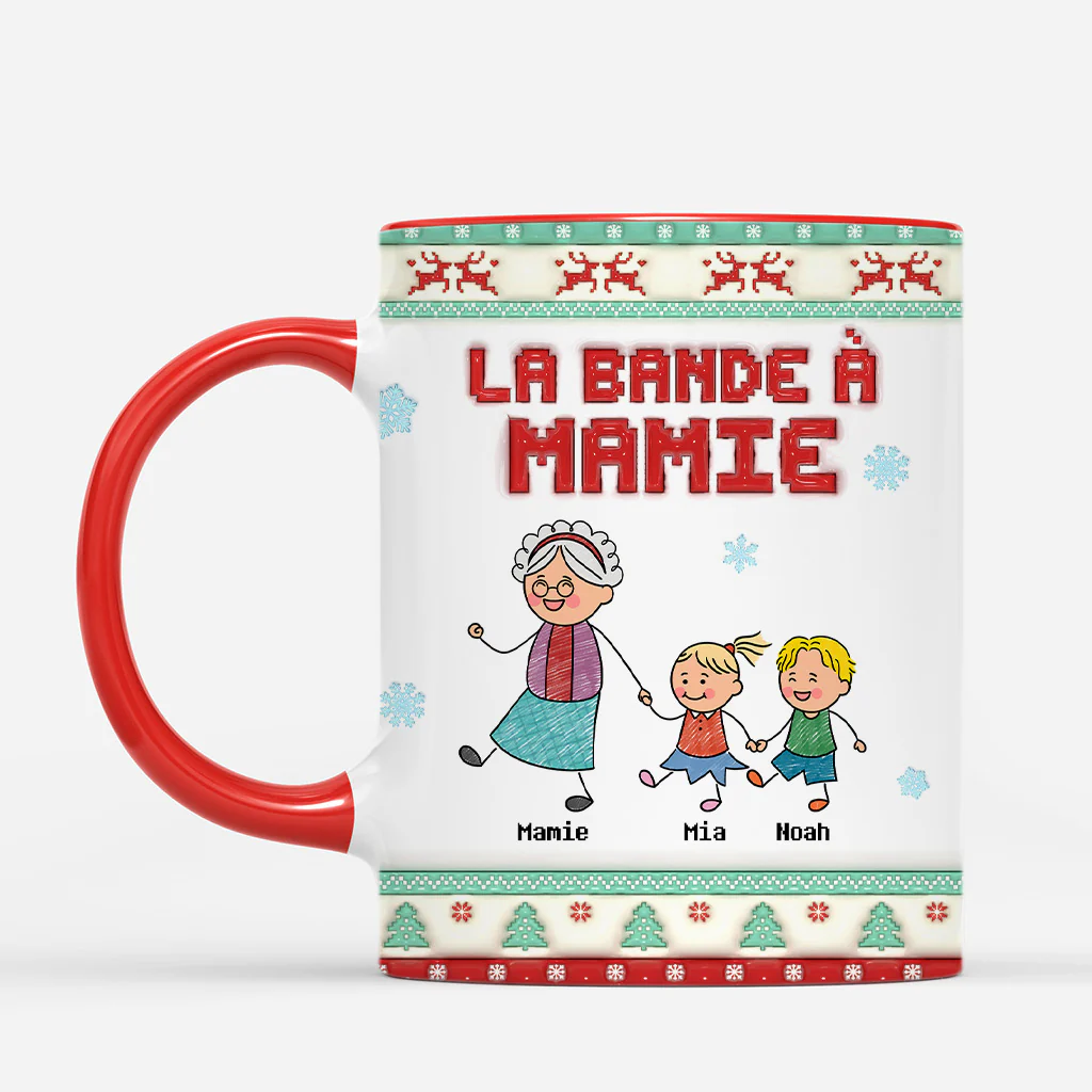 [Effet d'impression 3D] Mug Personnalisé Papy - Bande De Papy Mamie À Noël - Image 2