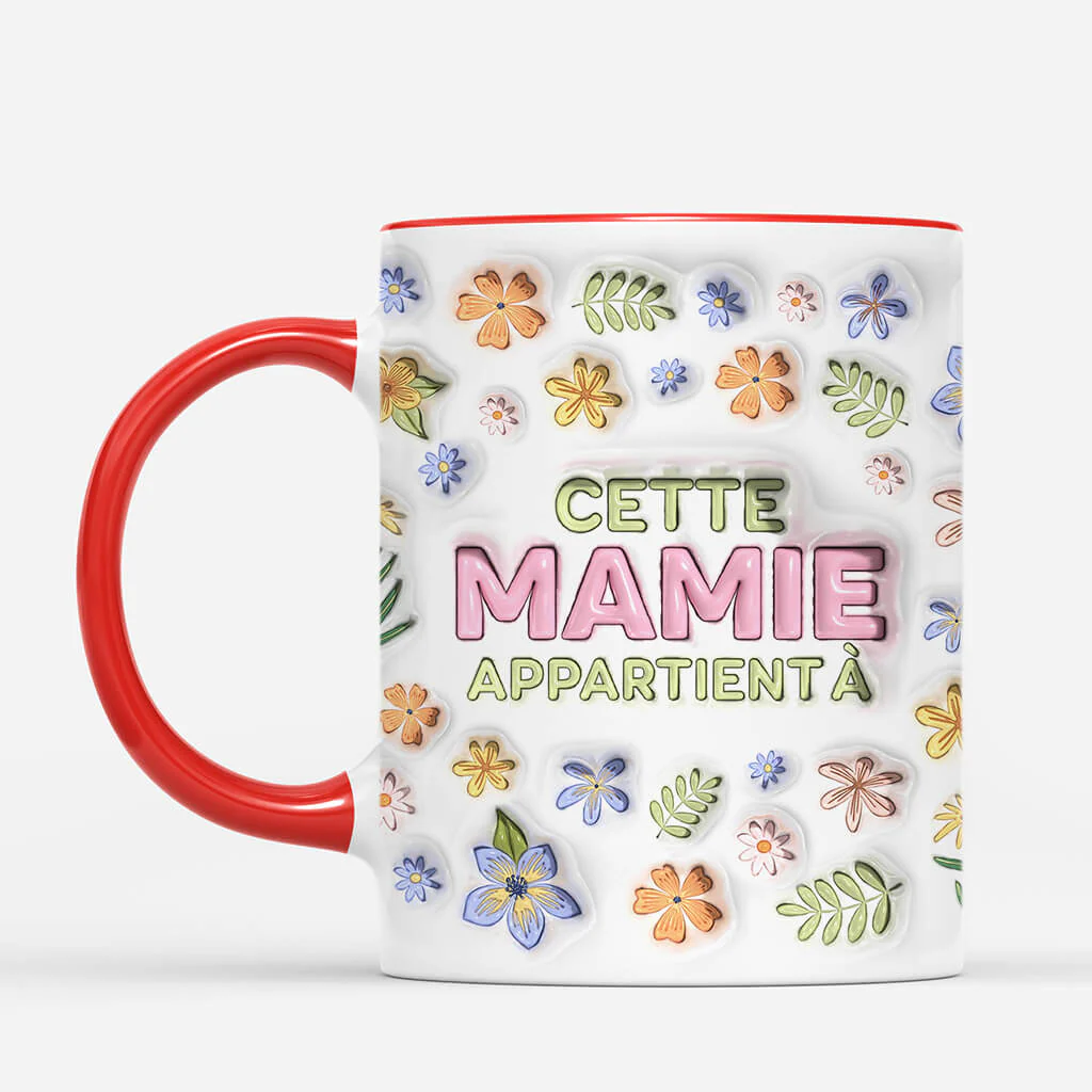 [Effet d'Impression 3D] Mug Personnalisé Maman - Cette Maman Appartient À - Fleurs Douces - Image 2