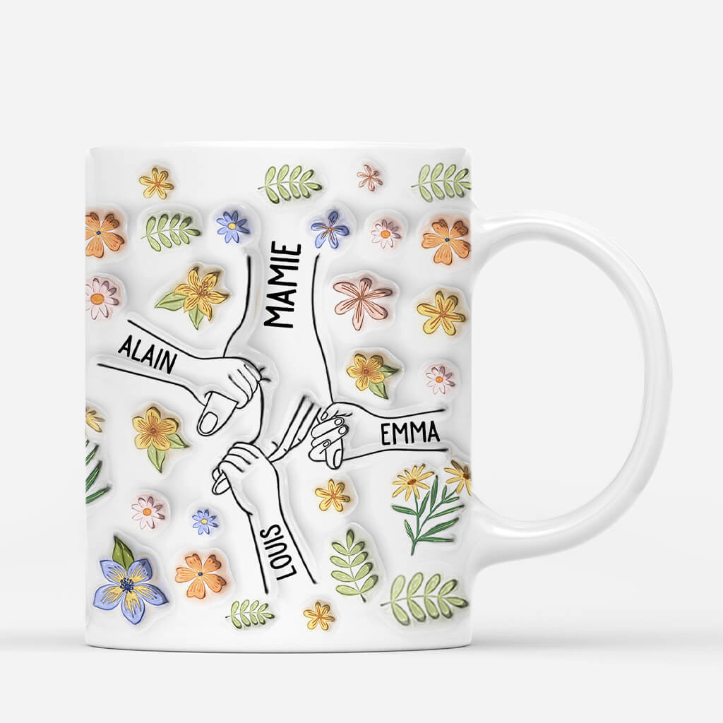 [Effet d'Impression 3D] Mug Personnalisé Maman - Cette Maman Appartient À - Fleurs Douces - Image 3