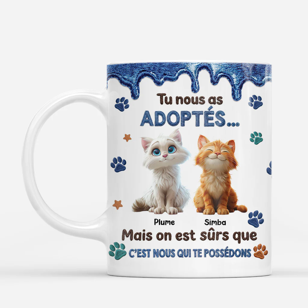 [Effet d'Impression 3D] Mug Personnalisé Chat - C’est Mon Chat Qui Me Possède - Image 2