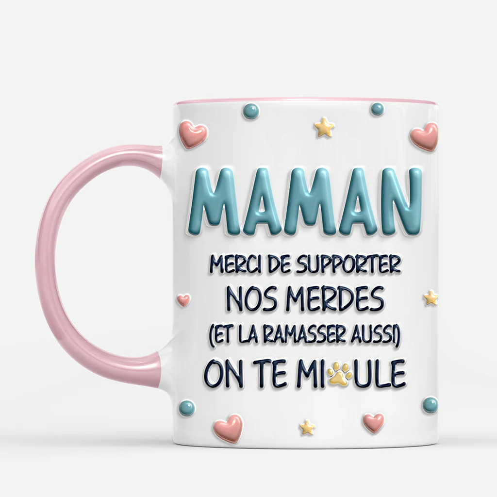 [Effet d'Impression 3D] Mug Personnalisé Chat - Cadeau Papa Chat Supporter Mes Merdes - Image 2