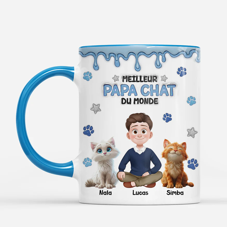 [Effet d'impression 3D] Mug Personnalisé Chat Dessin - Meilleure Maman Chat - Image 2