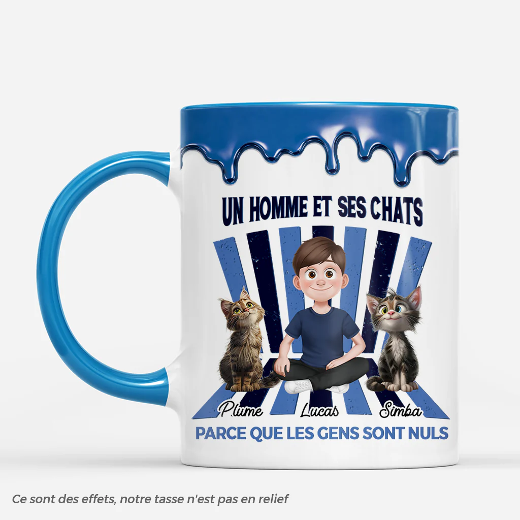 [Effet d'Impression 3D] Mug Personnalisé Chat - Parce Que Les Gens Sont Nuls