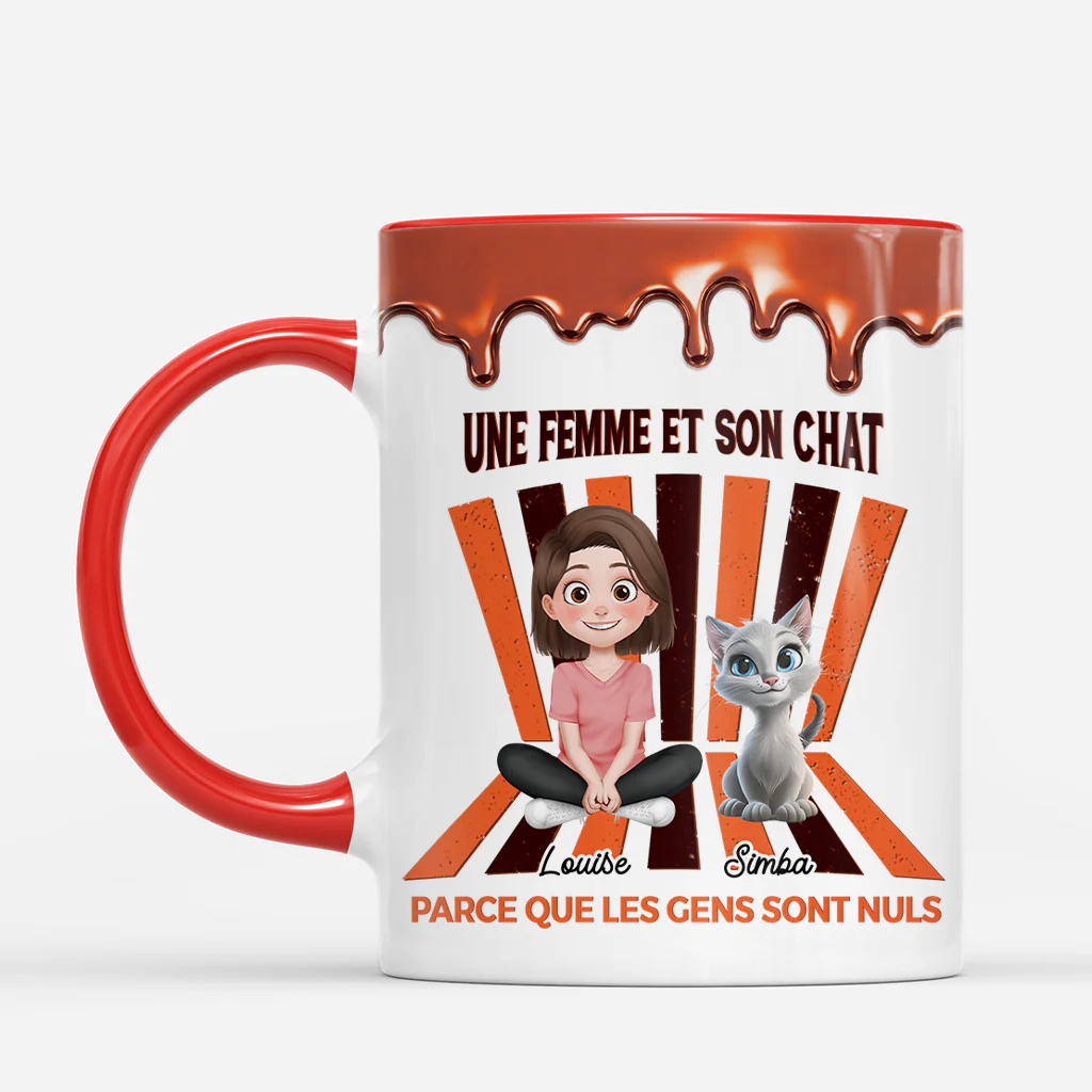 [Effet d'Impression 3D] Mug Personnalisé Chat - Parce Que Les Gens Sont Nuls - Image 2