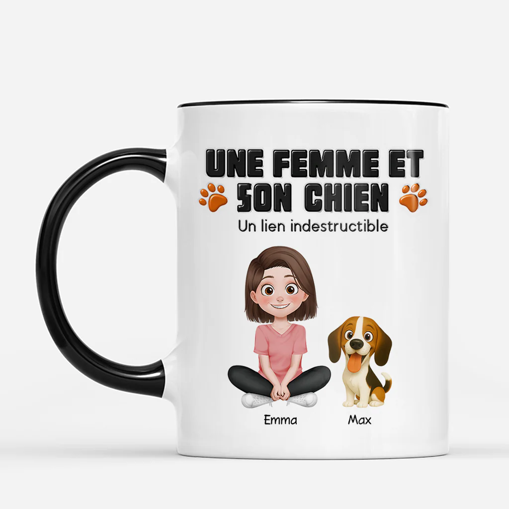 [Effet d'Impression 3D] Mug Personnalisé Chien - Homme Et Chien - Image 2