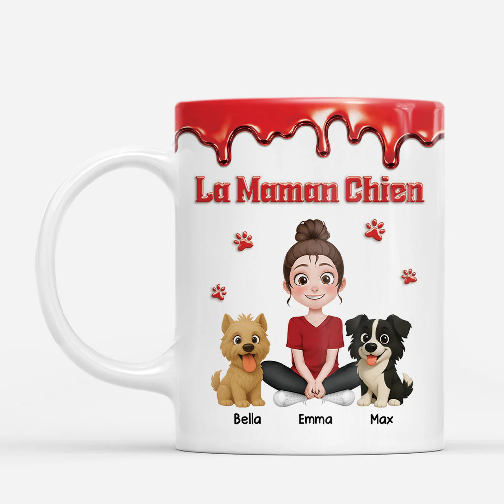 [Effet d'Impression 3D] Mug Personnalisé Chien - Maman Papa Sœur Frère De Chien - Image 2