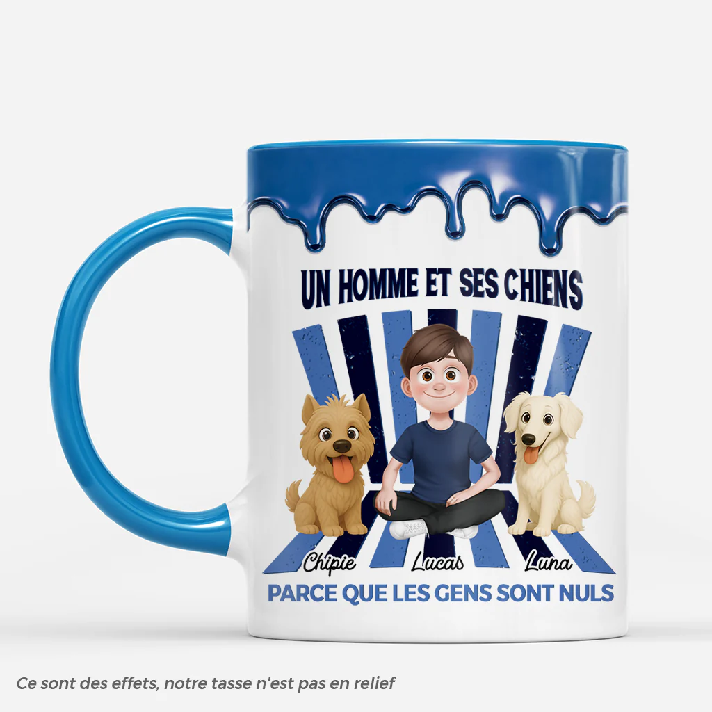 [Effet d'Impression 3D] Mug Personnalisé Chien - Parce Que Les Gens Sont Nuls