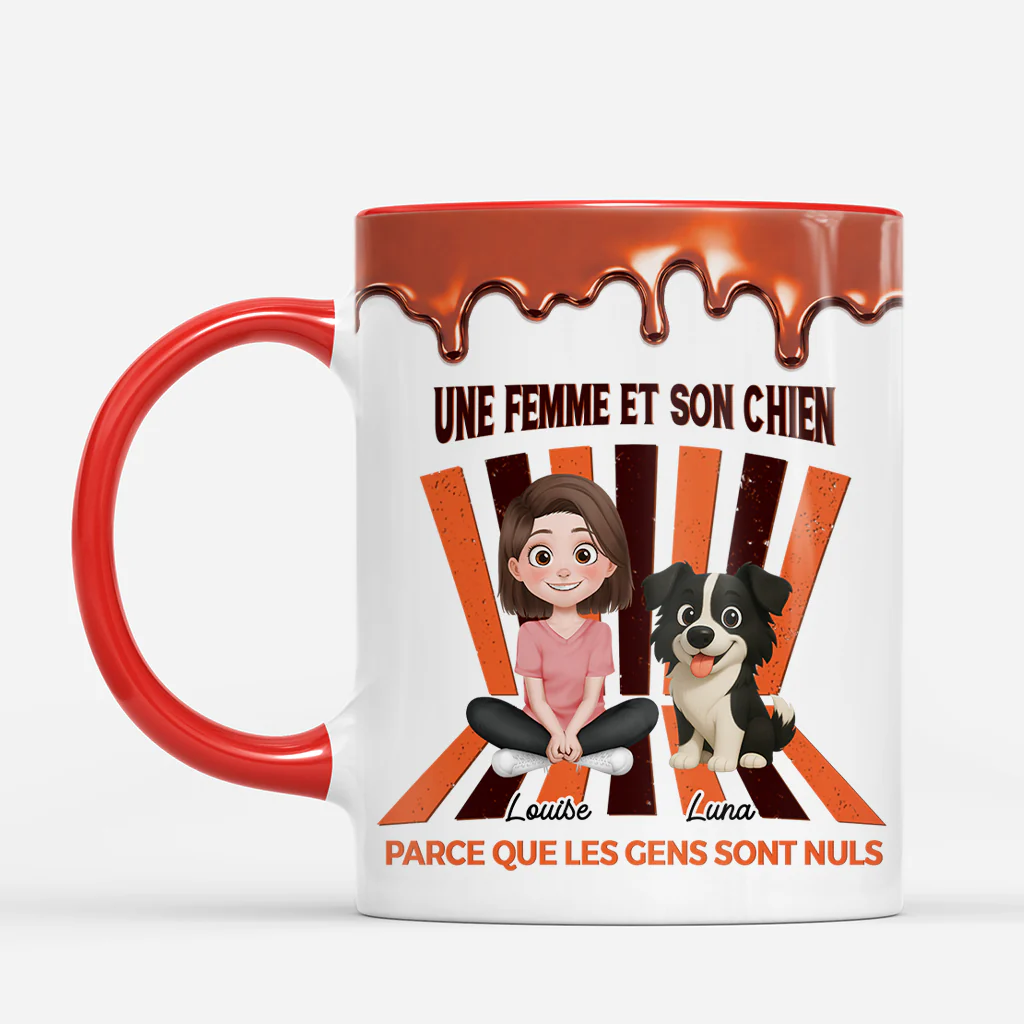 [Effet d'Impression 3D] Mug Personnalisé Chien - Parce Que Les Gens Sont Nuls - Image 2
