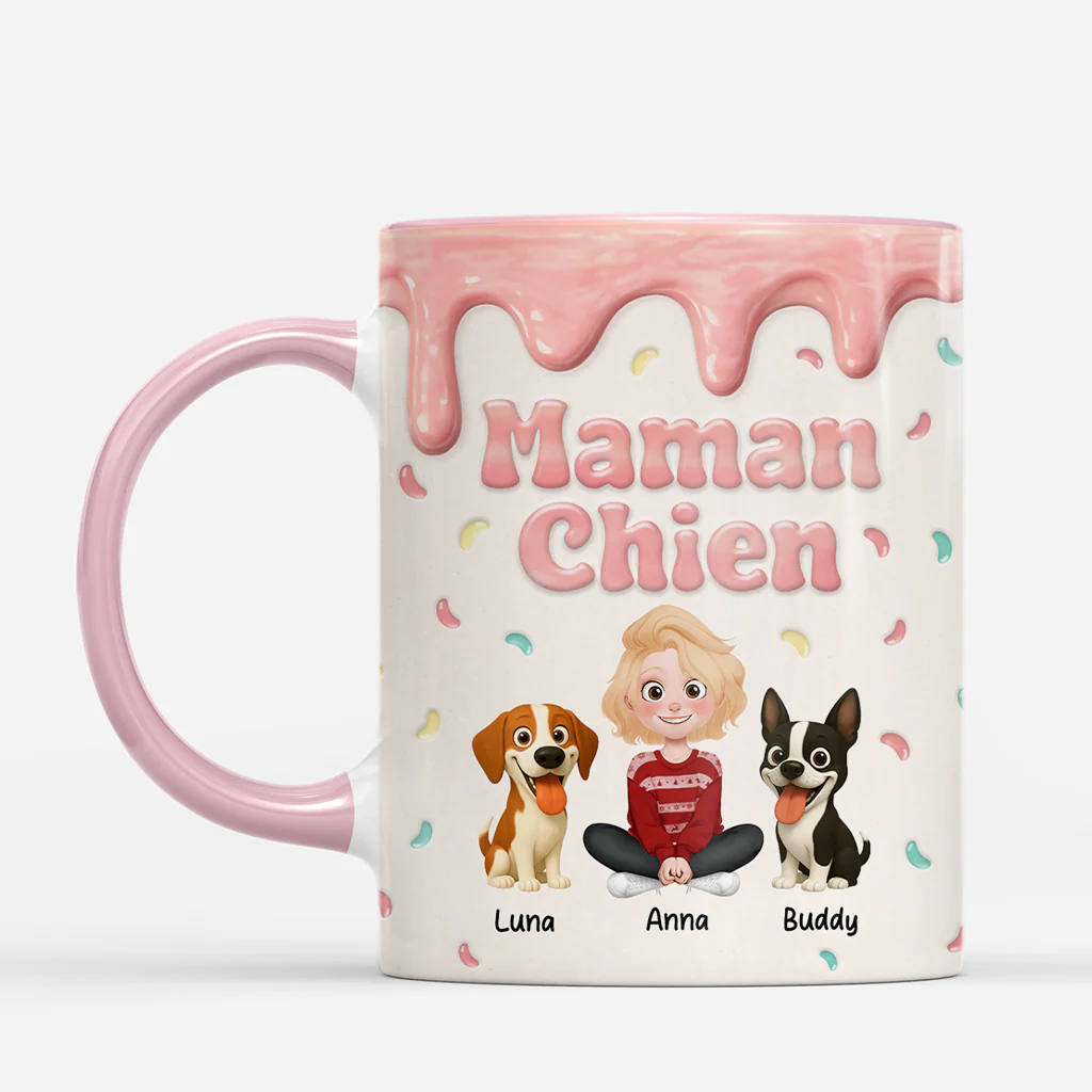 [Effet d'impression 3D] Mug Personnalisé Papa Pastel - Papa Chien - Image 2