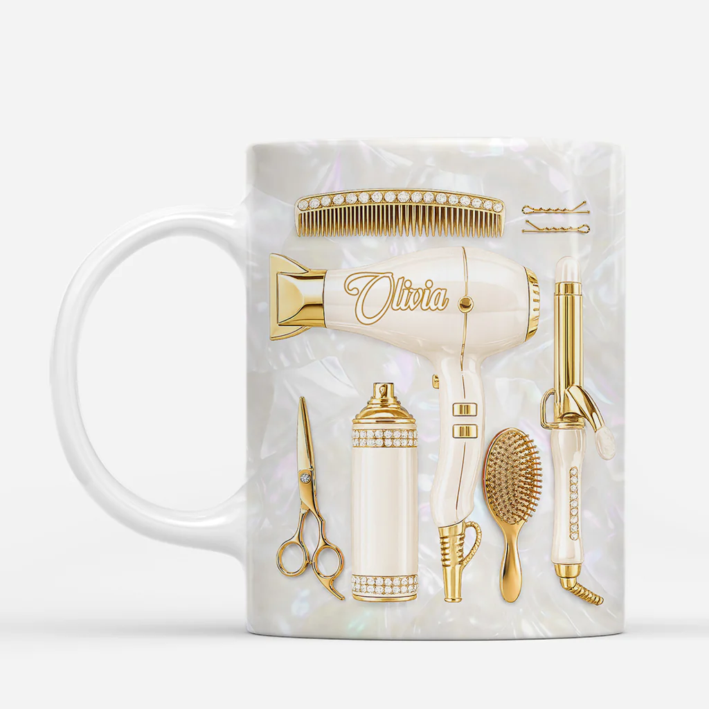 [Effet d'impression 3D] Mug Personnalisé Coiffeuse Avec Prénom - Meilleure Coiffeuse - Image 2