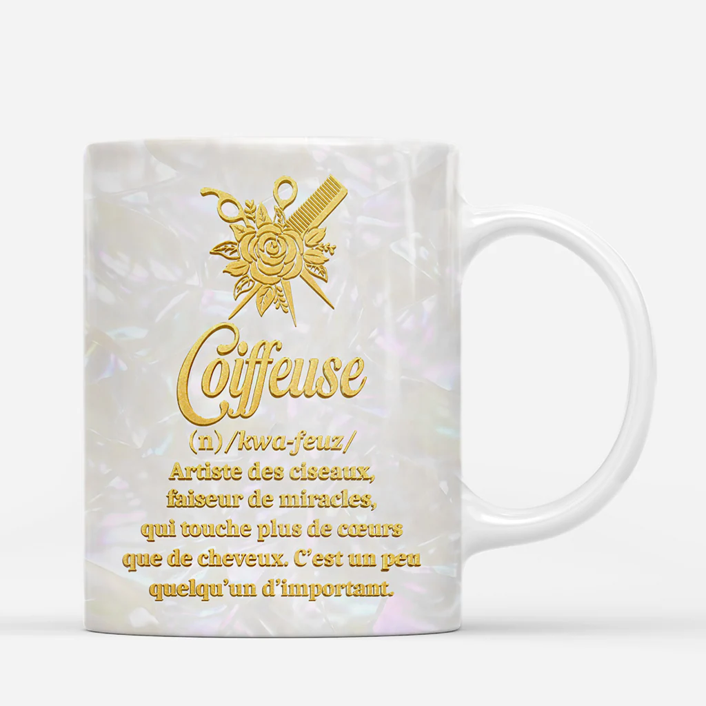 [Effet d'impression 3D] Mug Personnalisé Coiffeuse Avec Prénom - Meilleure Coiffeuse - Image 3