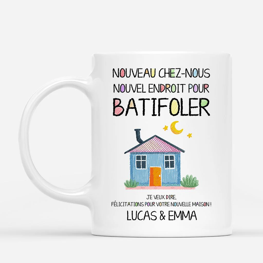 [Effet d'Impression 3D] Mug Personnalisé Couple - Félicitations Pour Nouvelle Maison