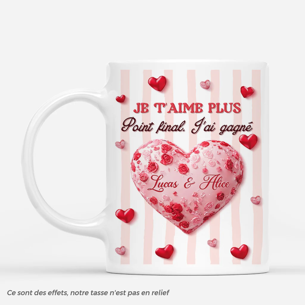 Mug Personnalisé Saint Valentin - Je T'aime Plus