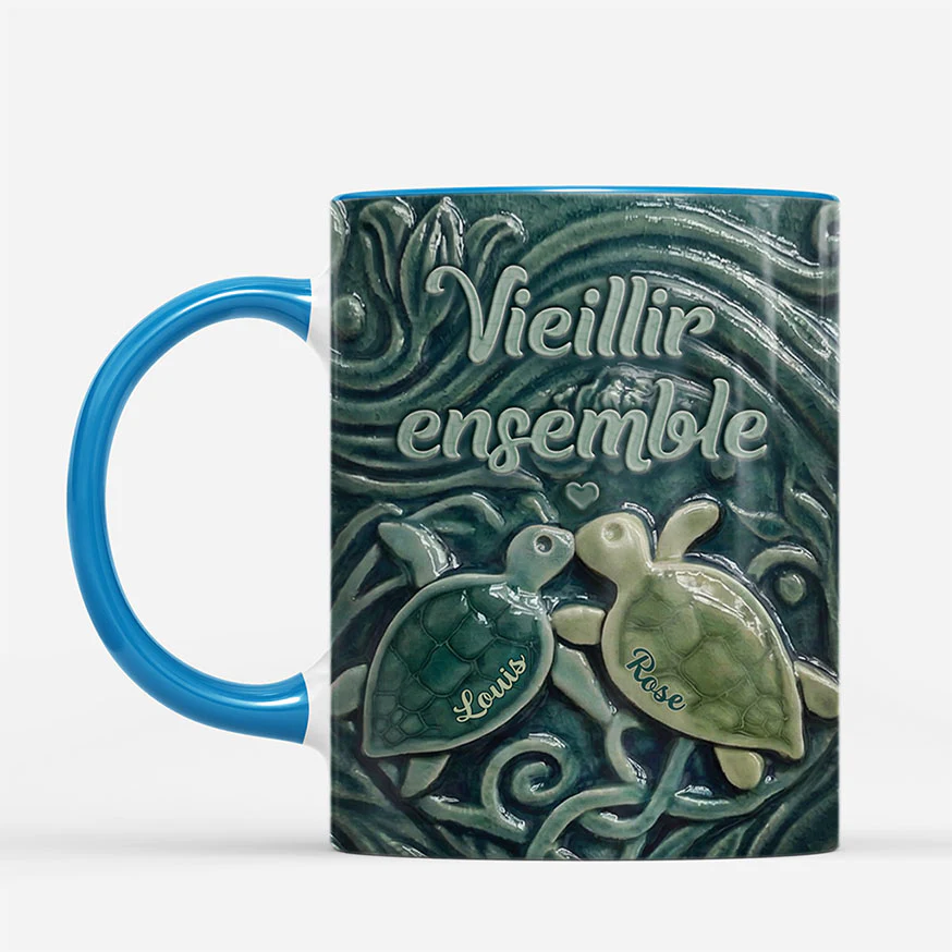 Tasse Personnalisée Amour Tortue - Vieillir Ensemble - Image 2