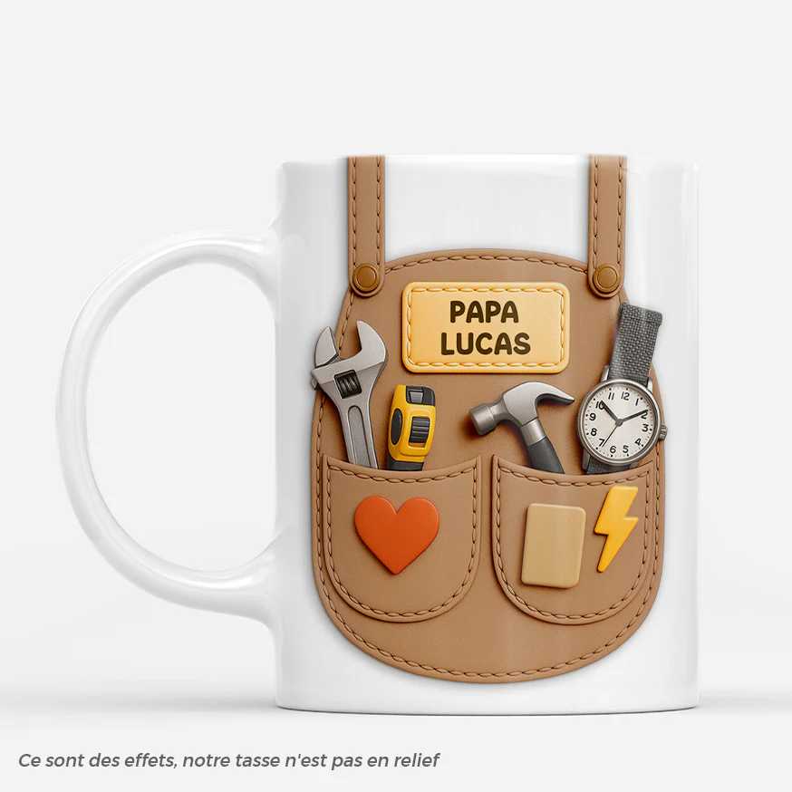 [Effet d'impression 3D] Mug Personnalisé Famille | Cadeau Papa/Maman/Fille/Fils