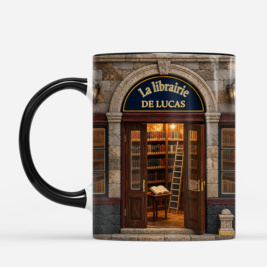 [Effet d'impression 3D] Mug Personnalisé Femme Et Homme - Librairie Cadeau Amoureux Des Livres - Image 2