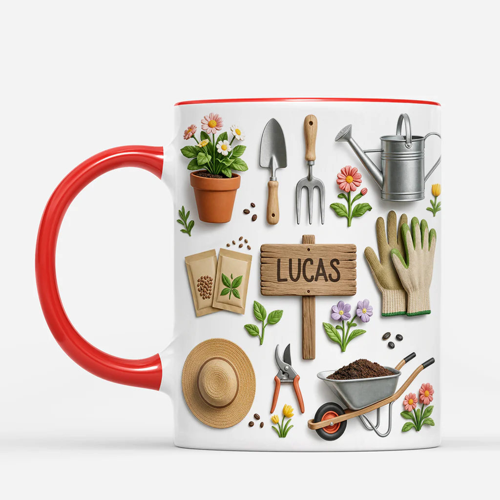 [Effet d'Impression 3D] Mug Personnalisé Femme Homme - Cadeau Original Jardinage - Image 2