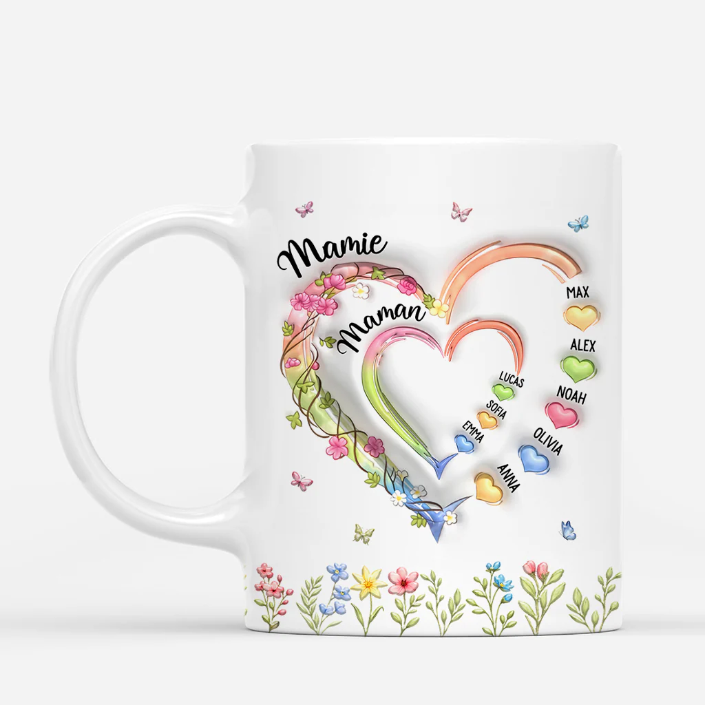 [Effet d'impression 3D] Mug Personnalisé Fête Des Mères - Amour De Maman Mamie - Image 2