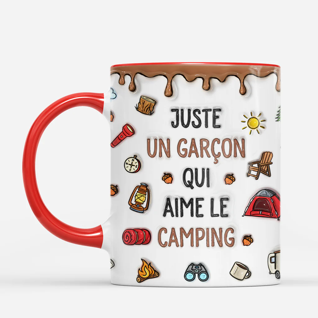 [Effet d'impression 3D] Mug Personnalisé - Fille Qui Aime Le Camping - Image 2