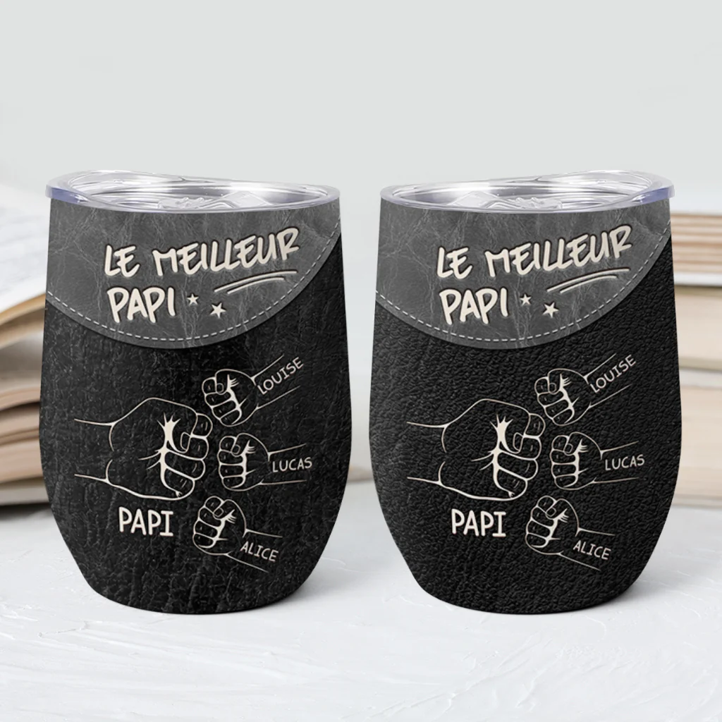 [Effet d'impression 3D] Mug Personnalisé Isotherme 355ml - Le Meilleur Papa Papy - Image 2