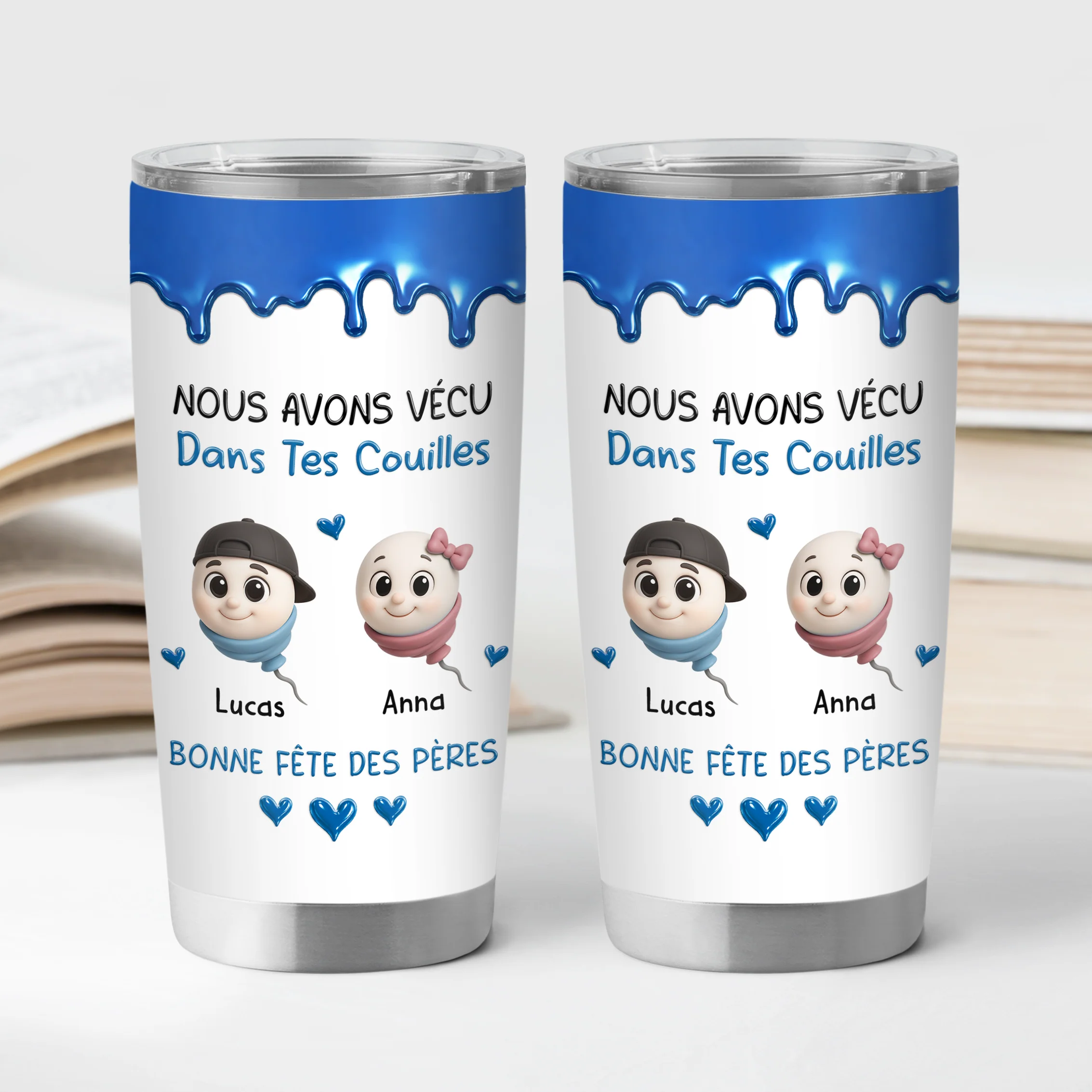 [Effet d'Impression 3D] Mug Personnalisé Isotherme 590ml - Cadeau Papa Maman Merci Ne Pas M’avoir Avalé - Image 2
