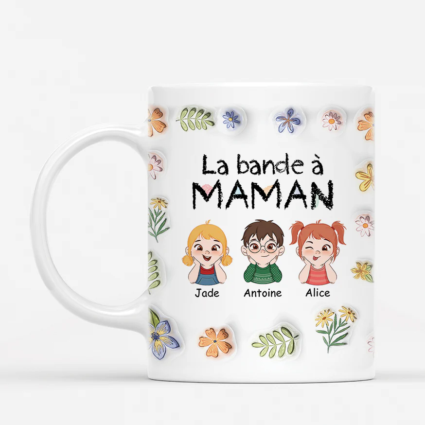 [Effet d'Impression 3D] Mug mamie personnalisé – La bande à mamie